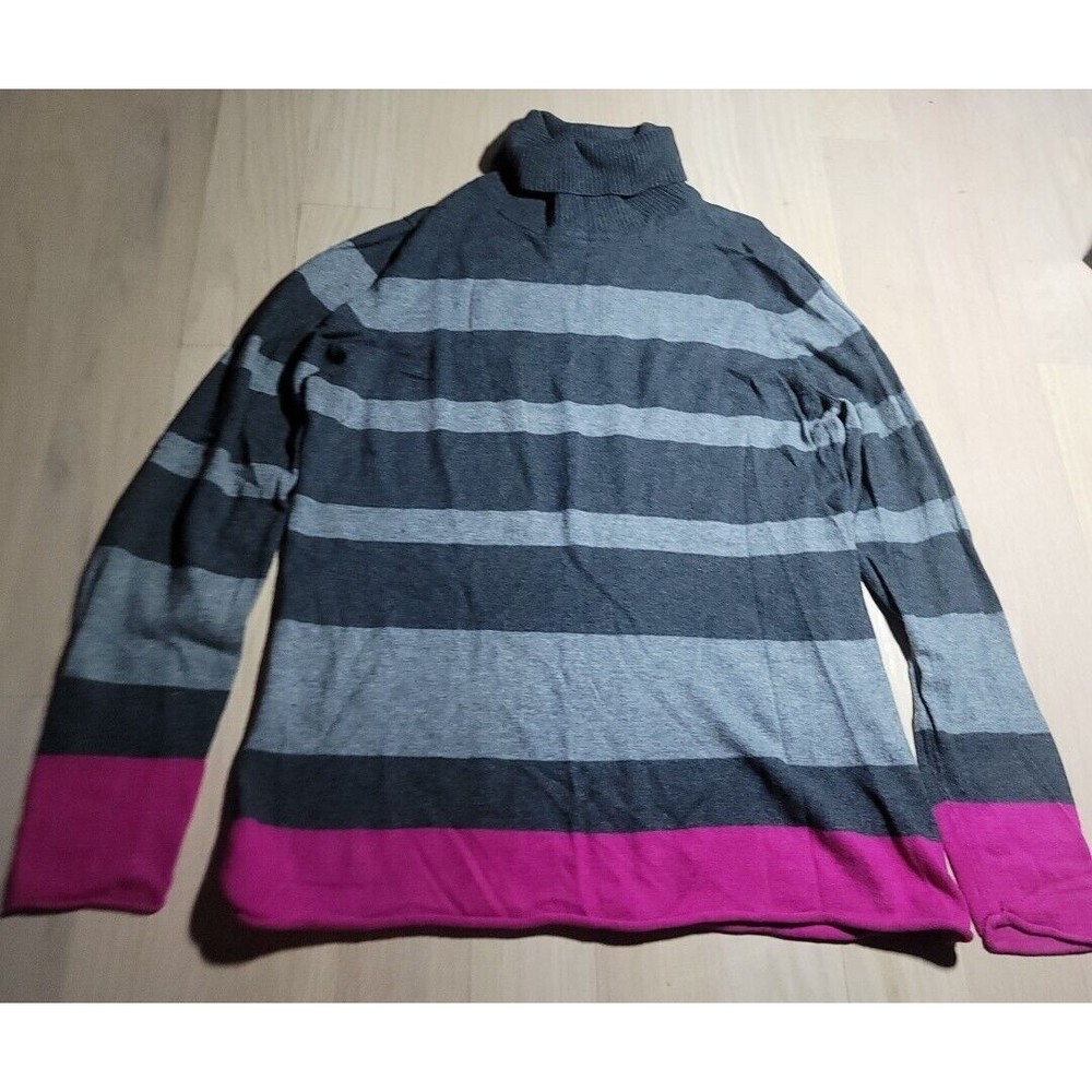 JCP “cashmere blend” striped turtleneck sweater L